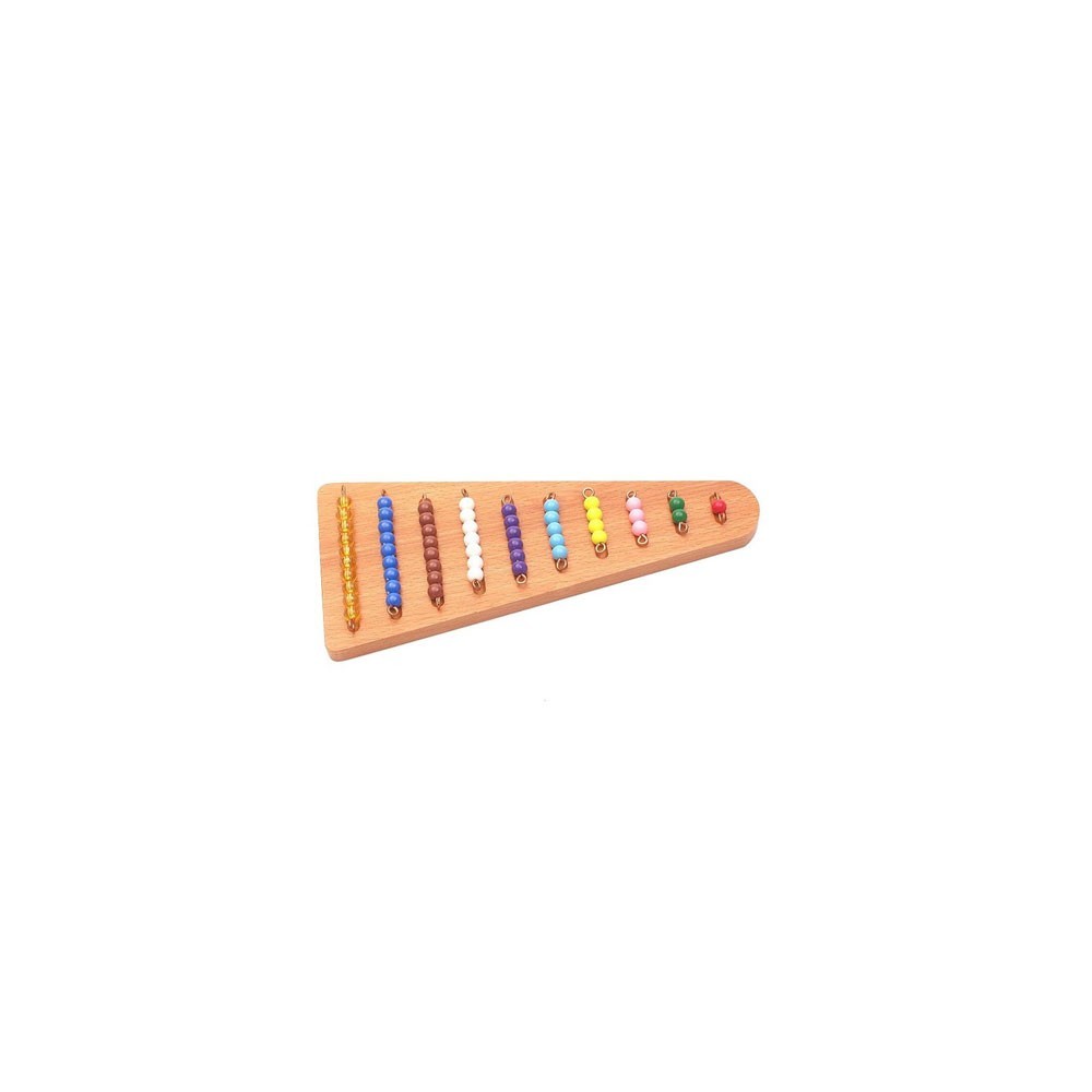 PERLES COLORÉES DE 1 À 10 AVEC SUPPORT EN BOIS