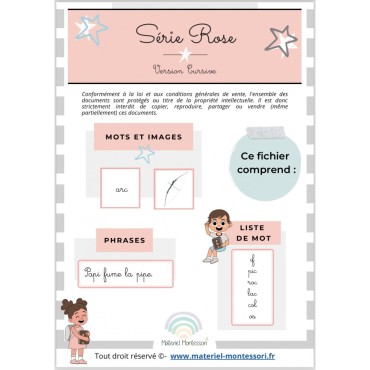SÉRIE ROSE cursive (produit numérique)