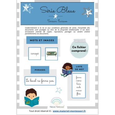 SÉRIE BLEUE cursive (produit numérique)