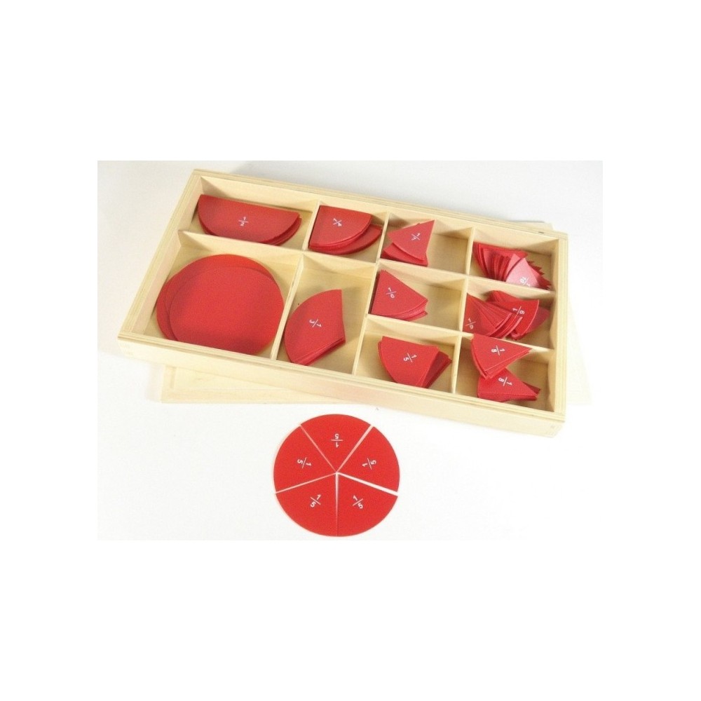 CERCLES DE FRACTIONS EN BOIS DE 1 À 10