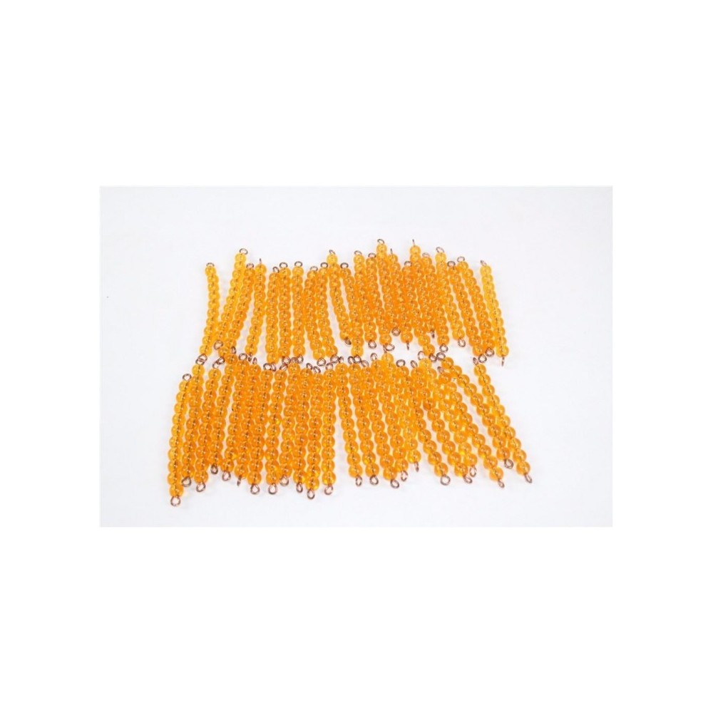 45 BARRETTES DE 10 EN PERLES DORÉES