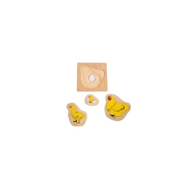 PUZZLE MULTICOUCHE - CYCLE DE VIE DE LA POULE