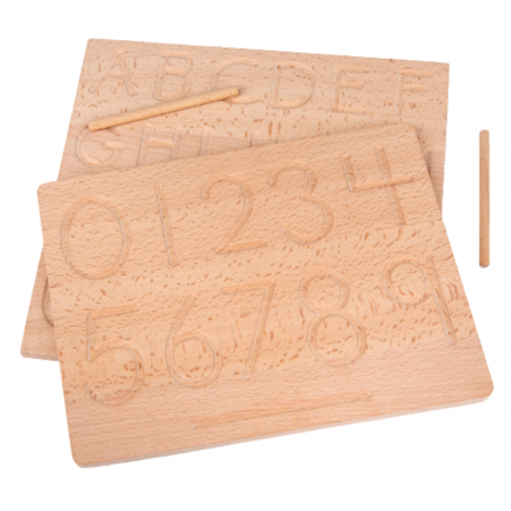 PLANCHE EN BOIS DES CHIFFRES ET LETTRES